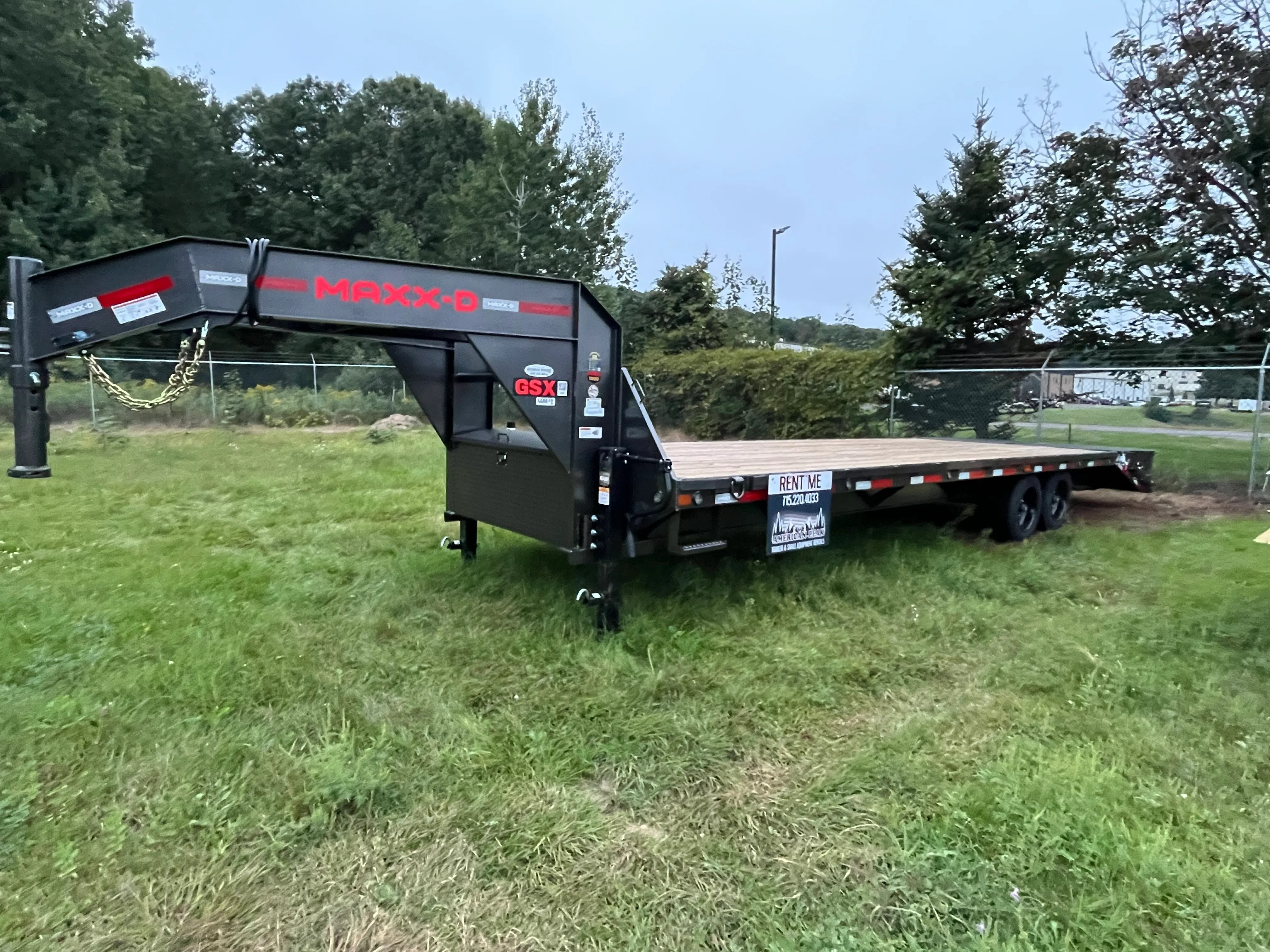 28 foot gooseneck trailer rental with winch in Eau Claire WI - American Peak LLC heavy duty trailer rentals